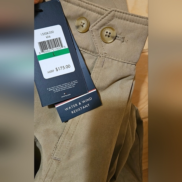 NWT Tommy Hilfiger Men's Classic Front-Zip Filled Micro-Twill Jacket in Khaki - Picture 7 of 12